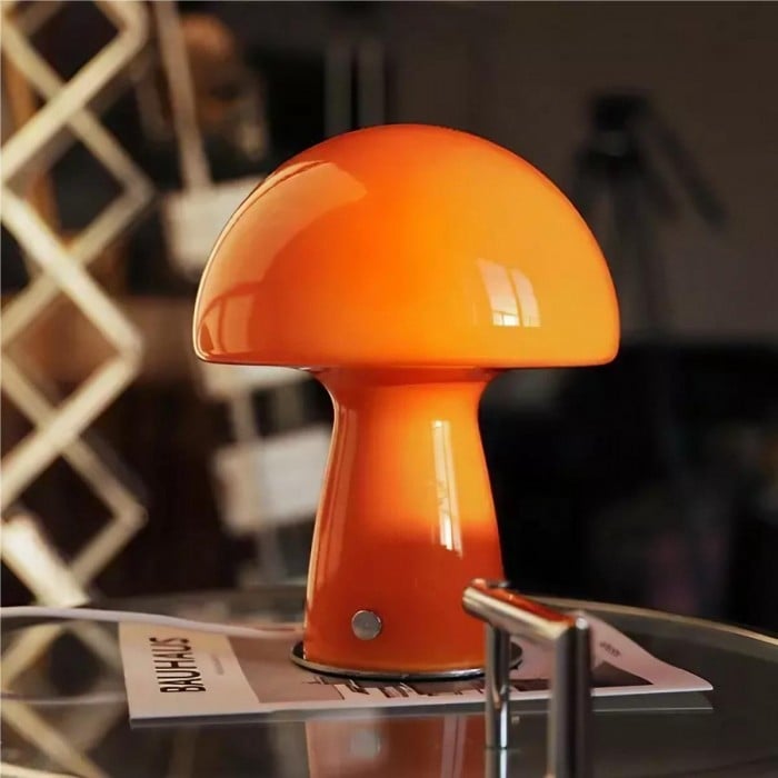 Danish Style Bauhaus Glass Mushroom Table Lamp | Buy 1 Get 1 Free