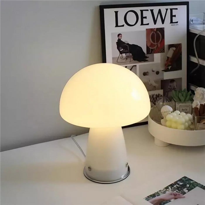 Danish Style Bauhaus Glass Mushroom Table Lamp | Buy 1 Get 1 Free