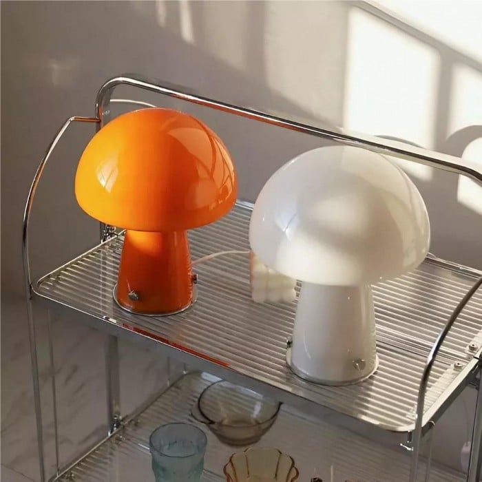 Danish Style Bauhaus Glass Mushroom Table Lamp | Buy 1 Get 1 Free