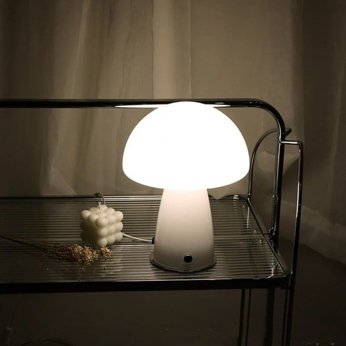 Danish Style Bauhaus Glass Mushroom Table Lamp | Buy 1 Get 1 Free