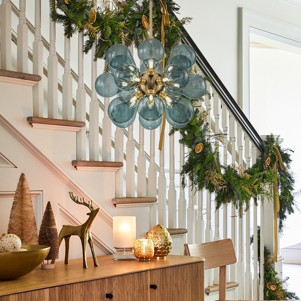 Cluster Blue Glass Bubble Chandelier | Buy 1 Get 1 Free