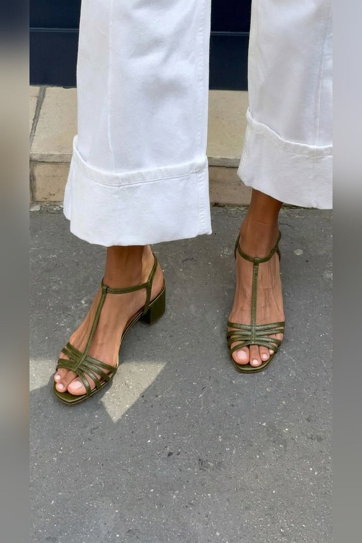 Lenore | Metallic Heeled Sandals