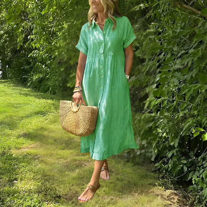 Breanne | Flattering Striped Shirtdress