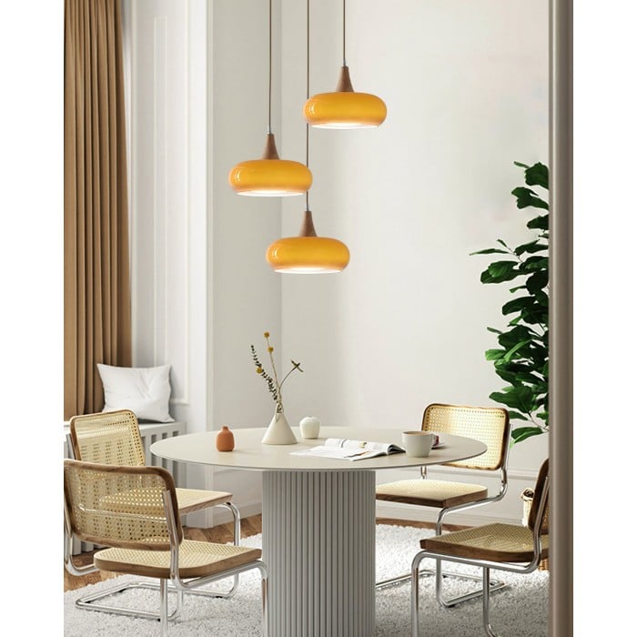 Bauhaus Design Orange Disk Pendant Lamp | Buy 1 Get 1 Free