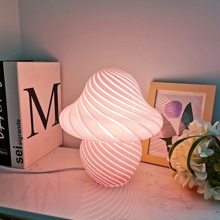 Mushroom LED Night Light Glass Table Lamp | Buy 1 Get 1 Free