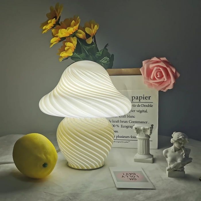 Mushroom LED Night Light Glass Table Lamp | Buy 1 Get 1 Free