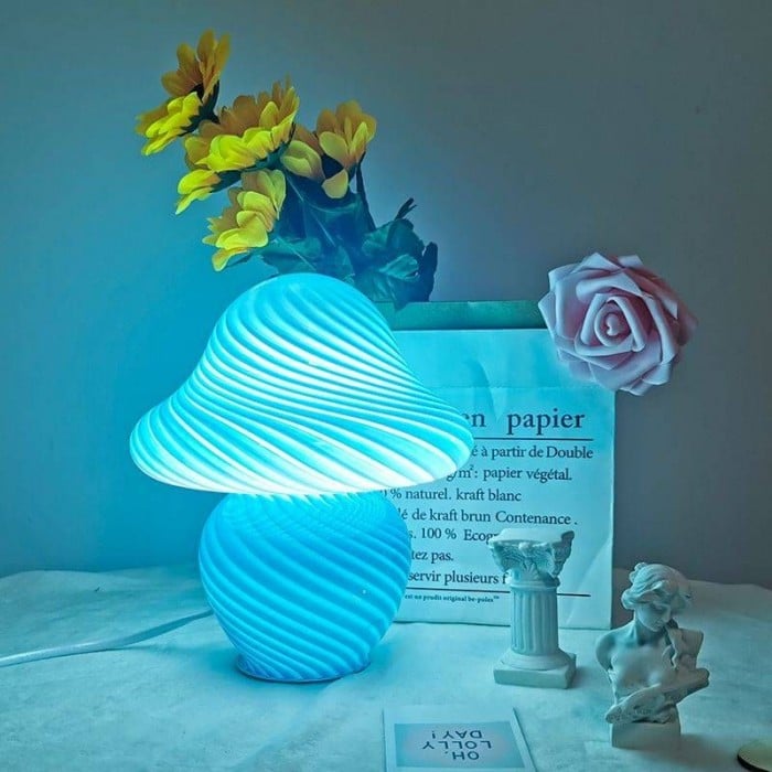 Mushroom LED Night Light Glass Table Lamp | Buy 1 Get 1 Free