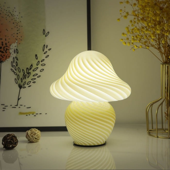 Mushroom LED Night Light Glass Table Lamp | Buy 1 Get 1 Free