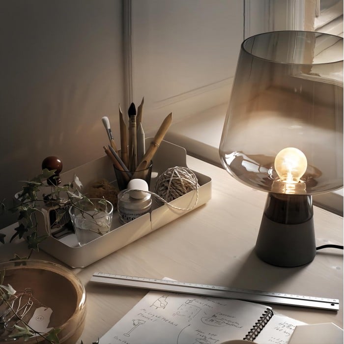 Industrial Reim Glass Table Lamp
