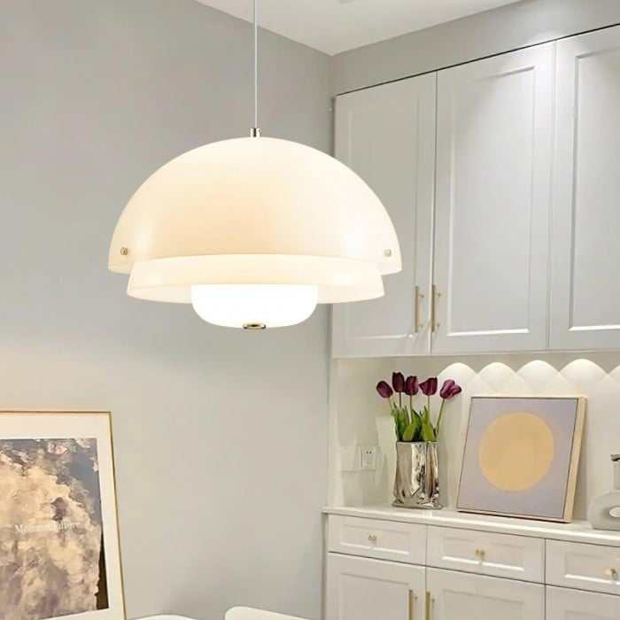 Modern Milk White Multi-Layered Sphere Pendant Lamp | Buy 1 Get 1 Free