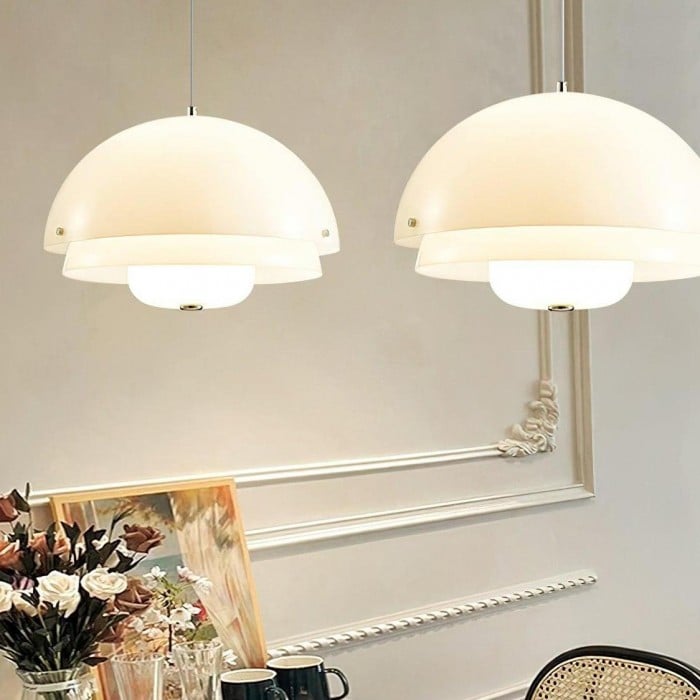 Modern Milk White Multi-Layered Sphere Pendant Lamp | Buy 1 Get 1 Free