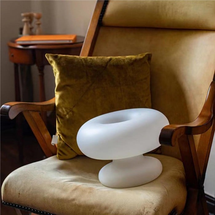 White Glass Mushroom Donut Bauhaus Table Lamp | Buy 1 Get 1 Free