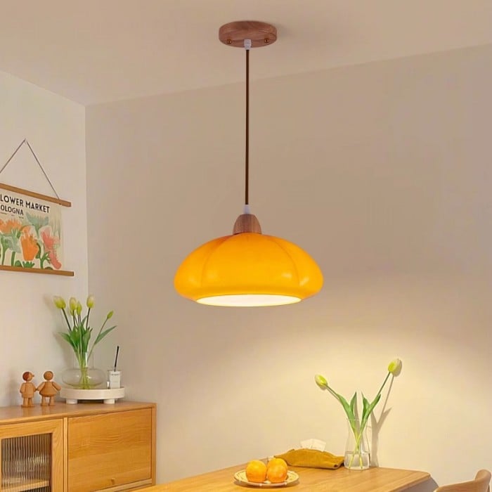 Nordic Retro Orange Glass Pendant Light | Buy 1 Get 1 Free