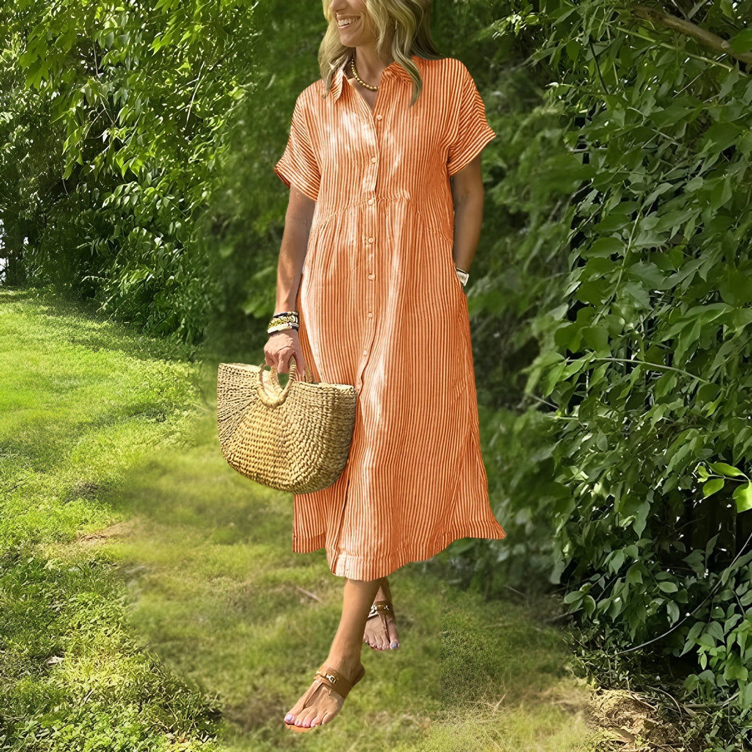 Breanne | Flattering Striped Shirtdress