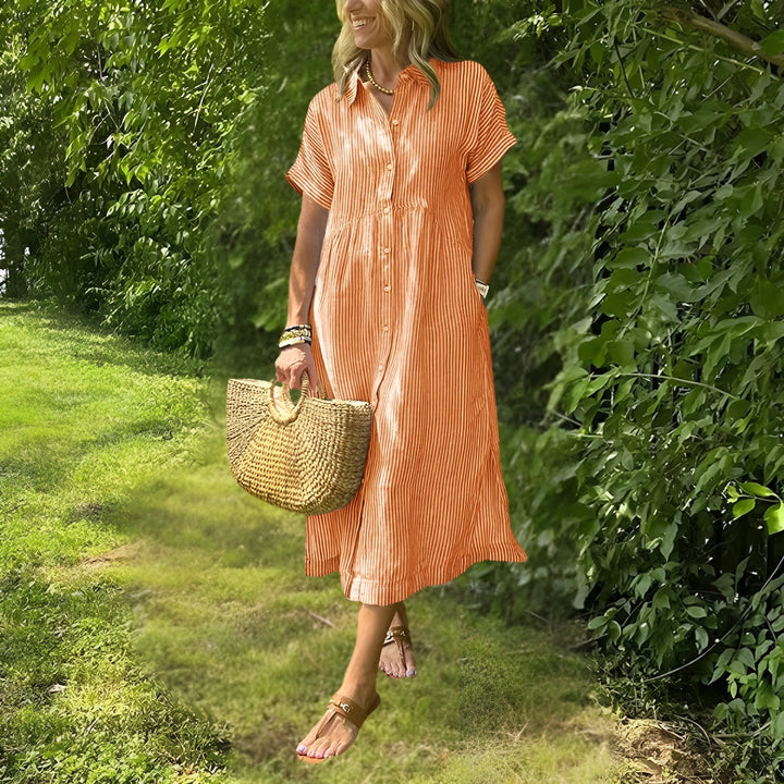 Breanne | Flattering Striped Shirtdress