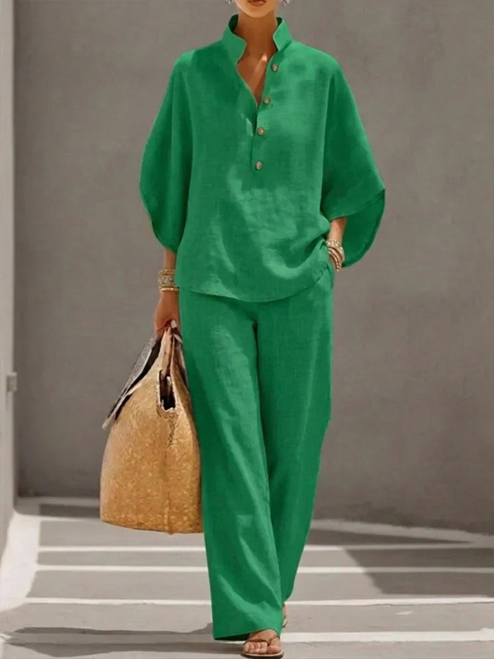 Teri | Set With Batwing Sleeves And Wide Pants