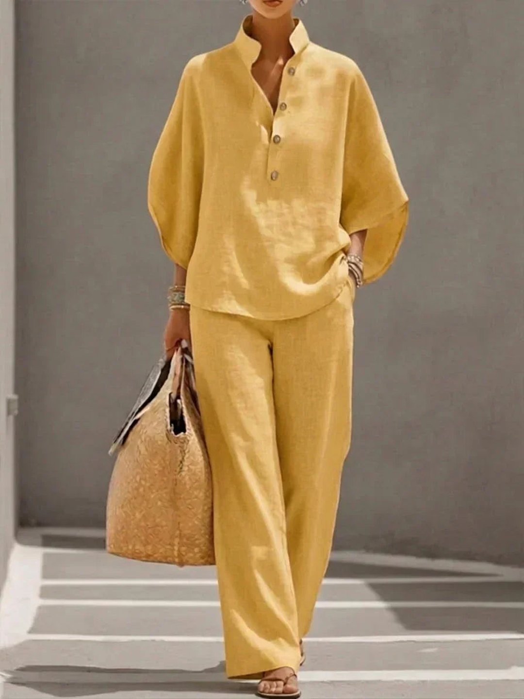 Teri | Set With Batwing Sleeves And Wide Pants