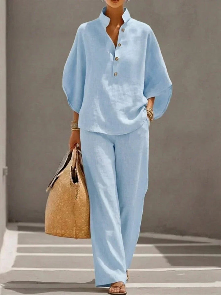 Teri | Set With Batwing Sleeves And Wide Pants