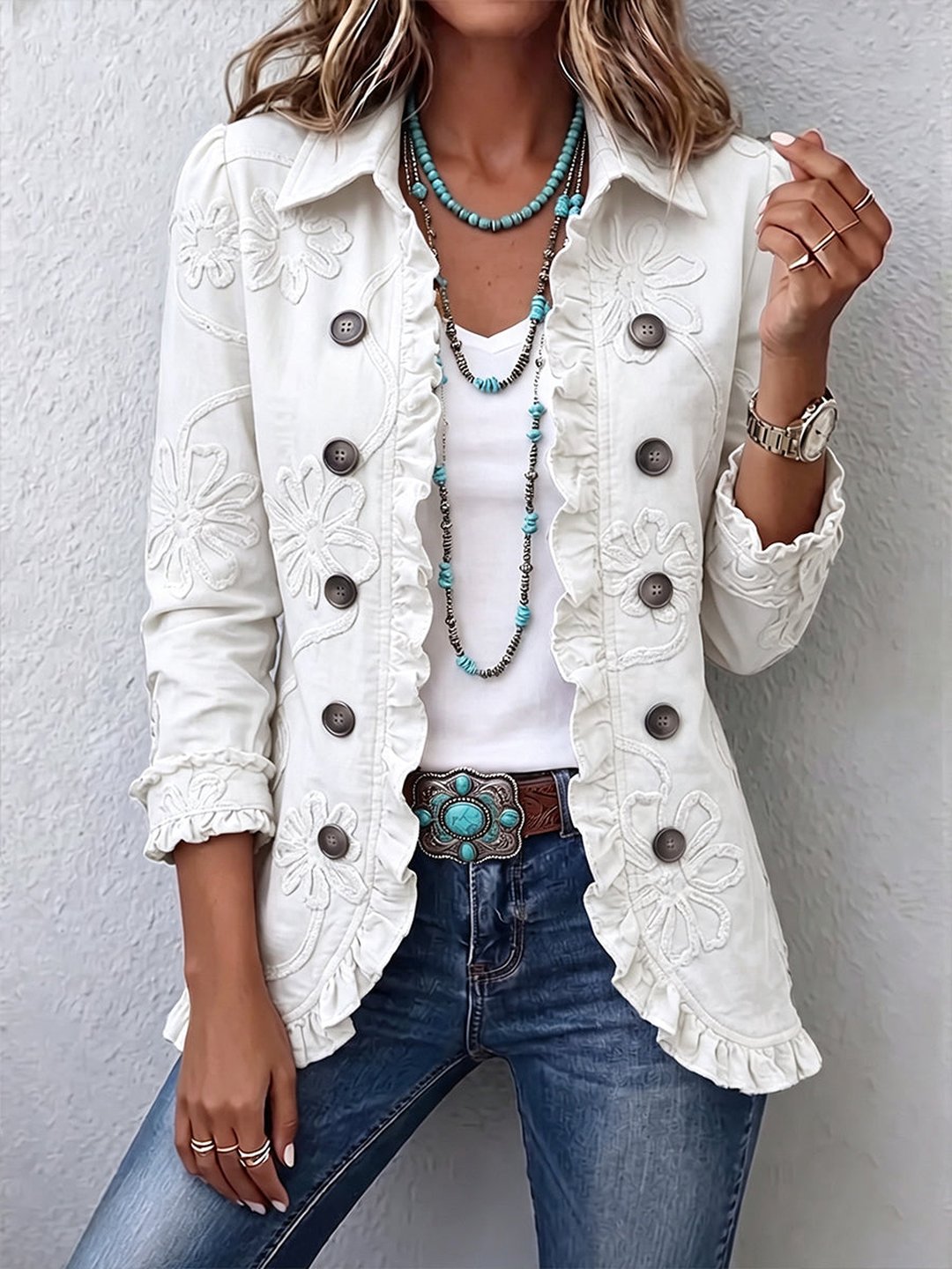 Emmeline | Floral Embroidered Utility Jacket