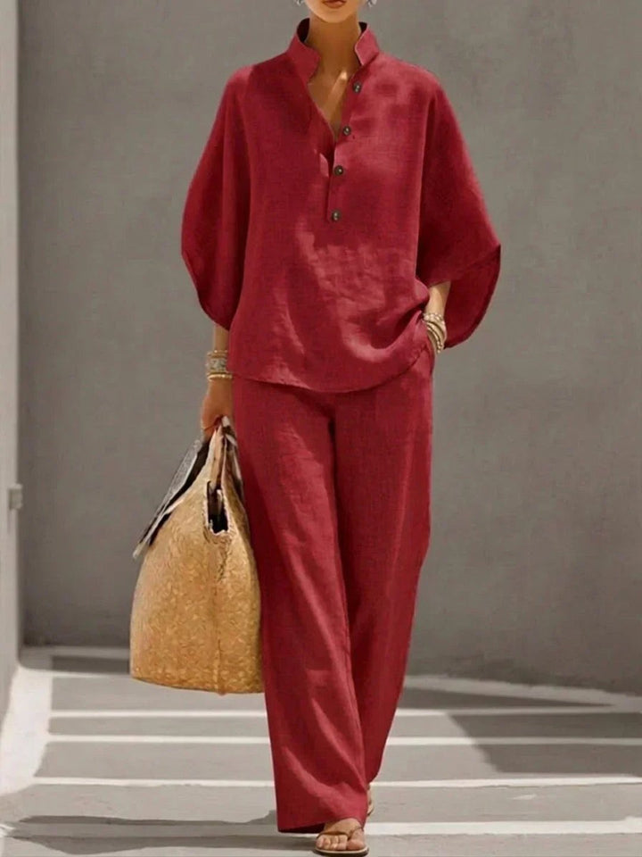 Teri | Set With Batwing Sleeves And Wide Pants