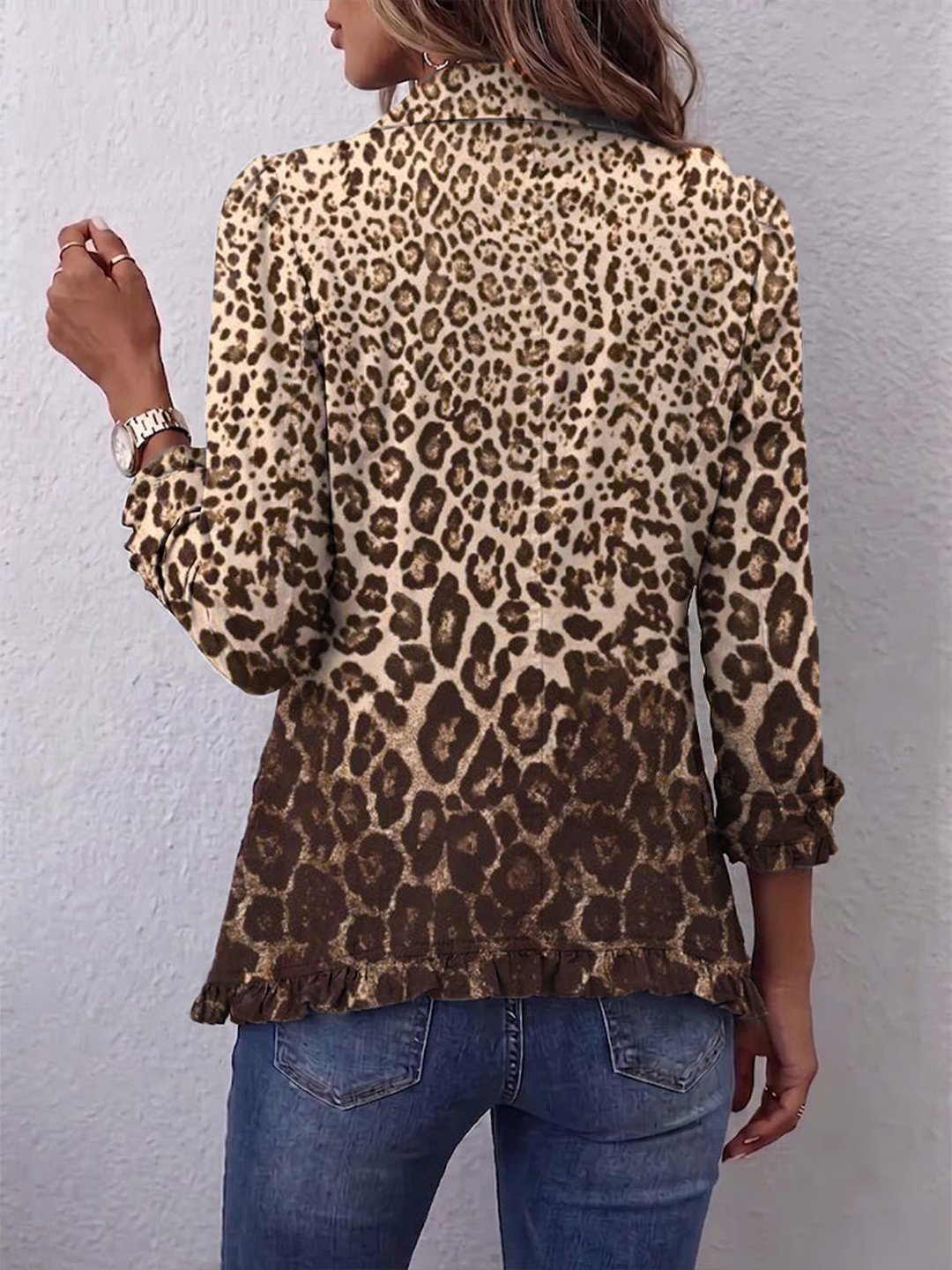 Oriane | Leopard Print Ruffled Jacket