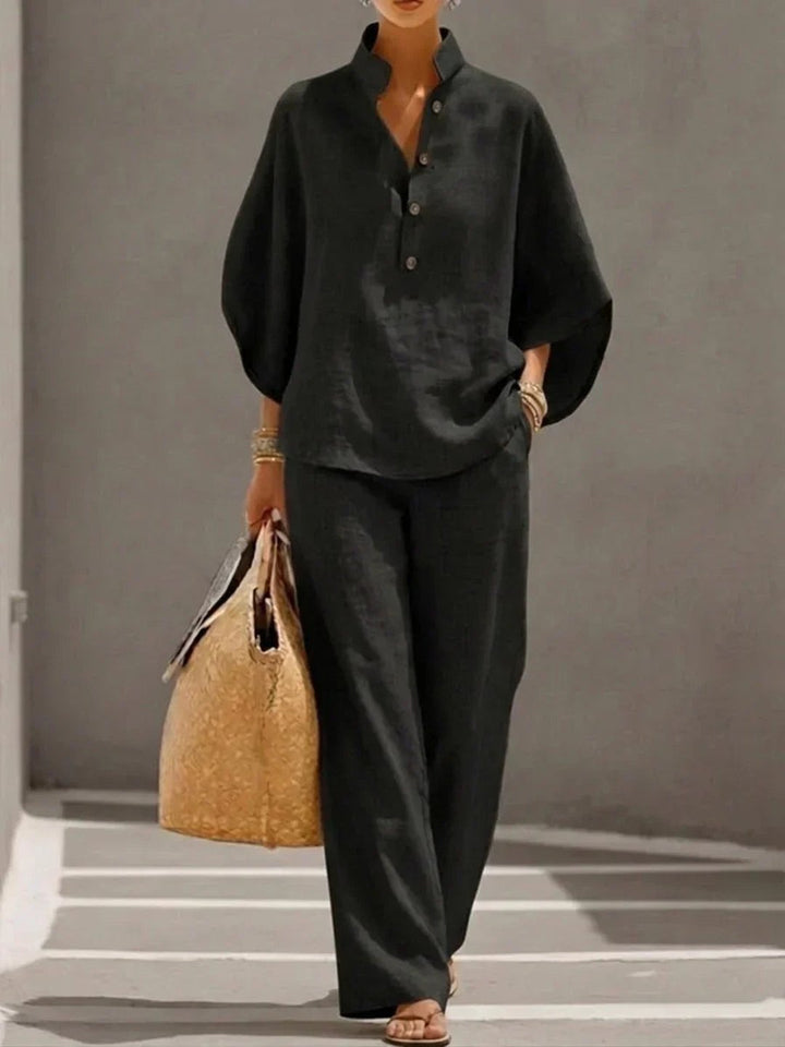 Teri | Set With Batwing Sleeves And Wide Pants