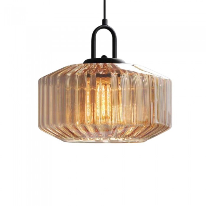 Ribbed Glass Jar Pendant Light Modern for Kitchen Island | Buy 1 Get 1 Free