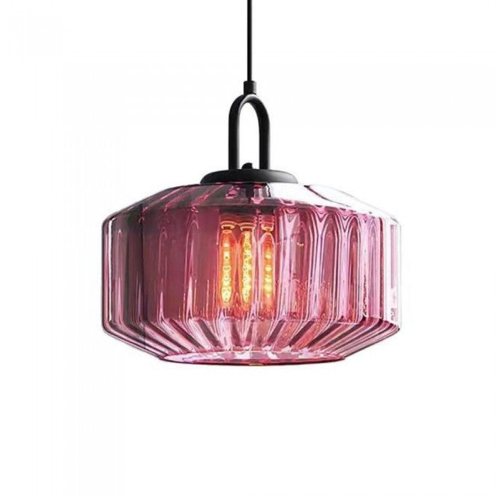 Ribbed Glass Jar Pendant Light Modern for Kitchen Island | Buy 1 Get 1 Free