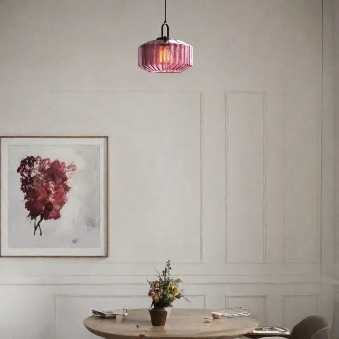 Ribbed Glass Jar Pendant Light Modern for Kitchen Island | Buy 1 Get 1 Free