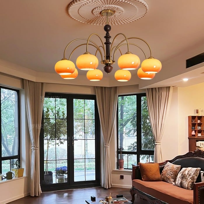 Vintage Bauhaus Persimmon Chandelier | Buy 1 Get 1 Free