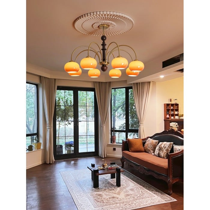 Vintage Bauhaus Persimmon Chandelier | Buy 1 Get 1 Free