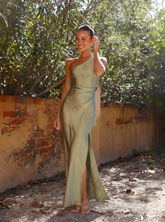 Adelma | One-shoulder Maxi Dress with Elegant Slit