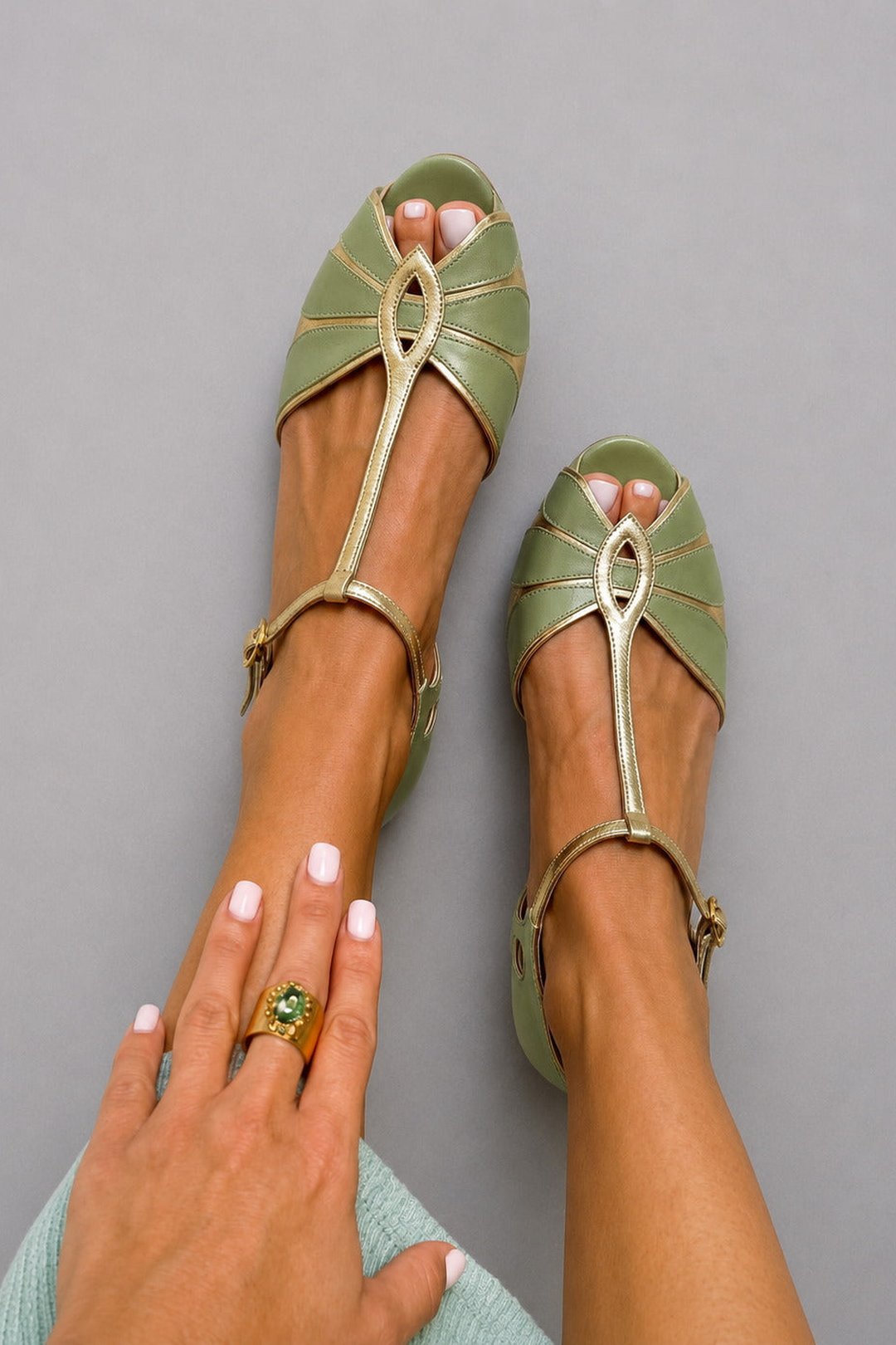 Danette | Block Heel Peep Toe Shoes