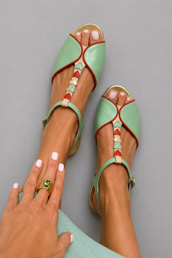 Cathrine | Heart Detail Slingback Sandals