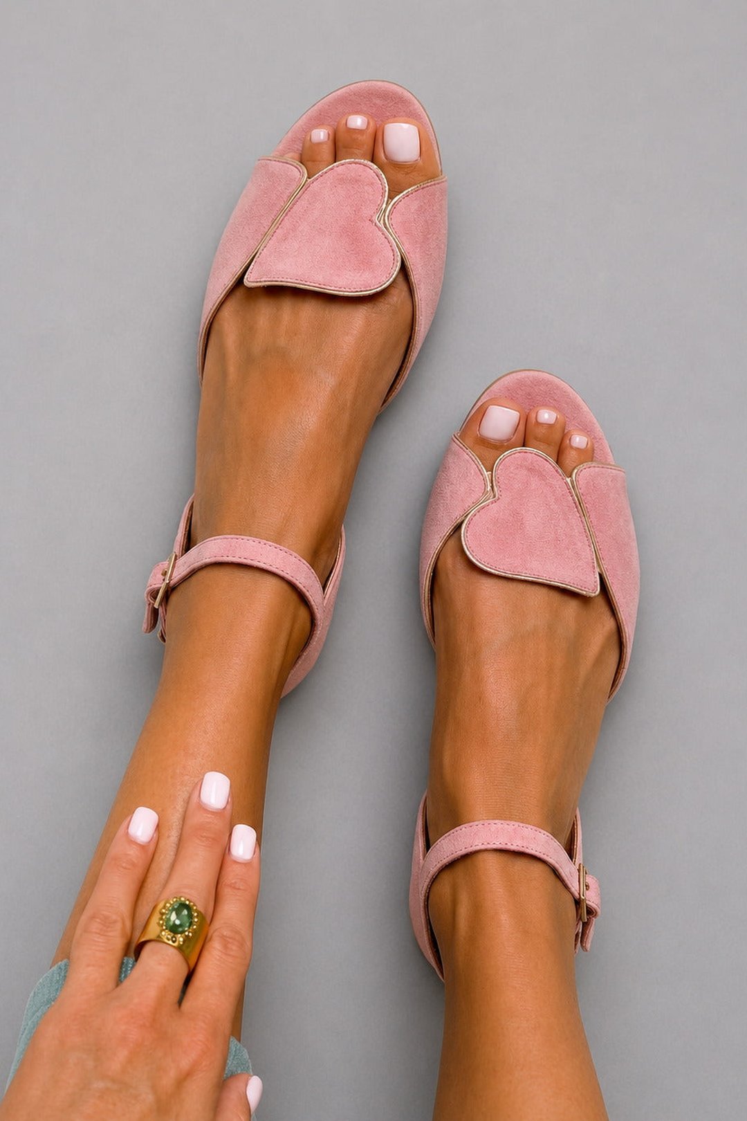 Carlene | Heart Motif Ankle Strap Sandals