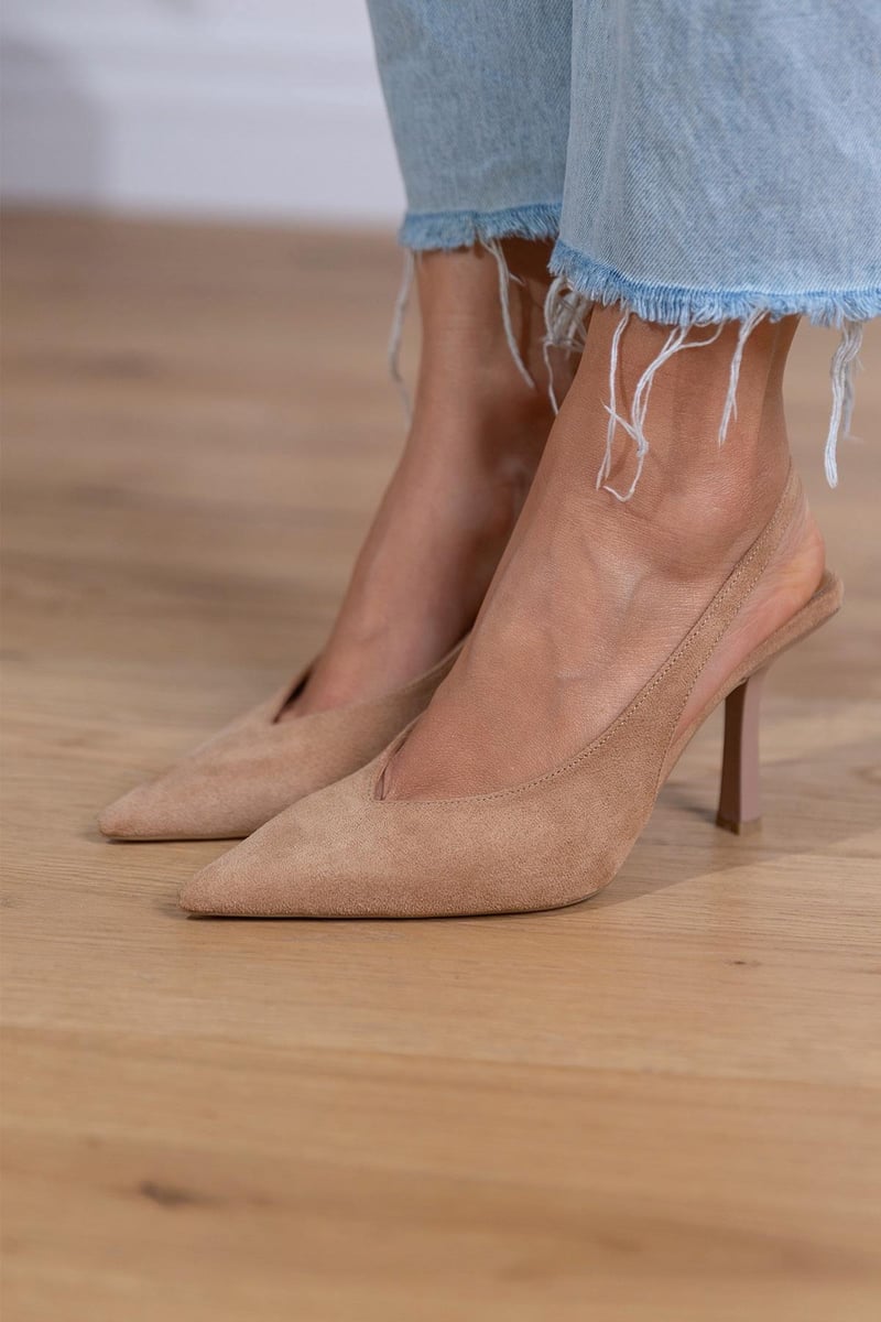 Nelly | Elegant Nude Slingback Shoes