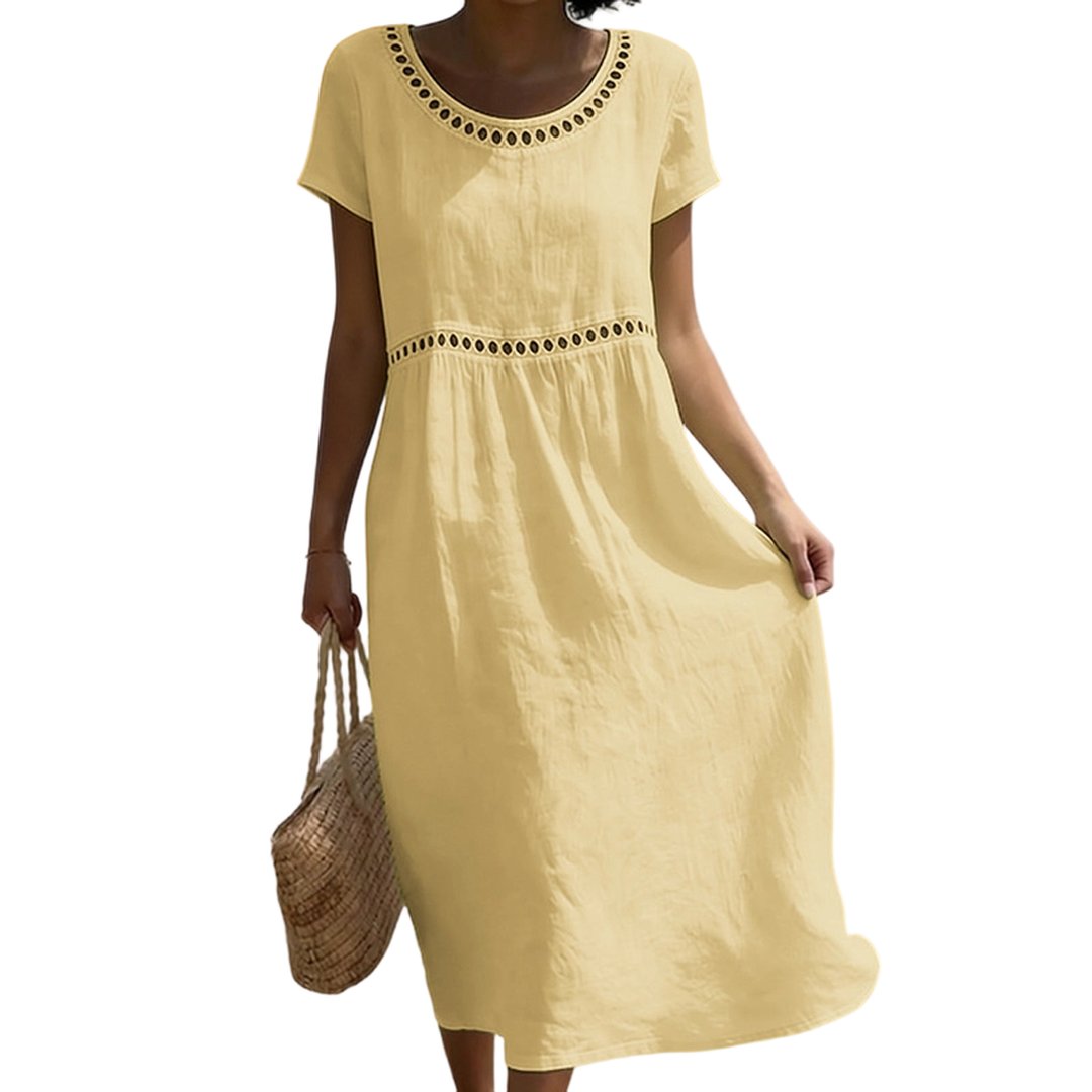 Tera | Elegant Linen Midi Dress
