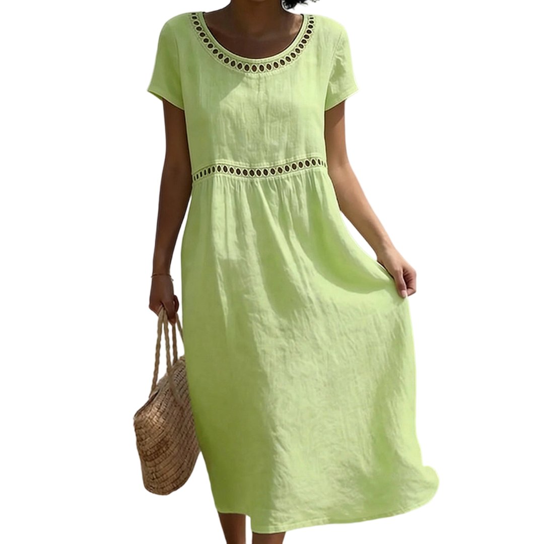 Tera | Elegant Linen Midi Dress