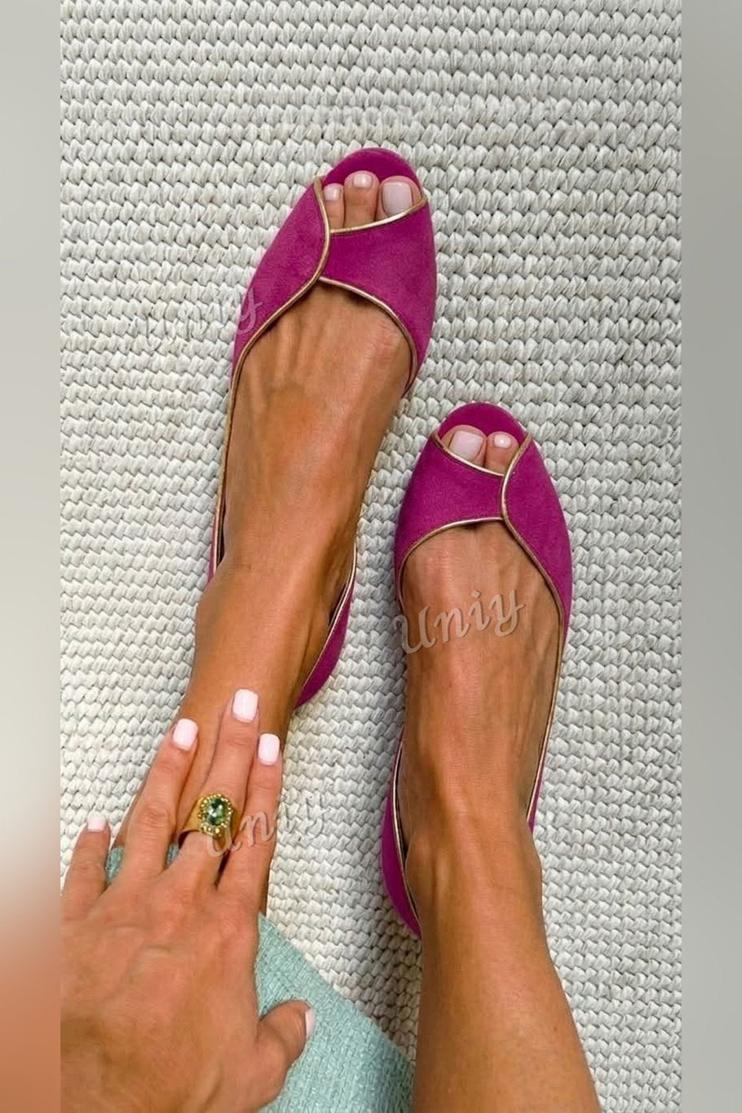 Shonda | Open Toe Flats