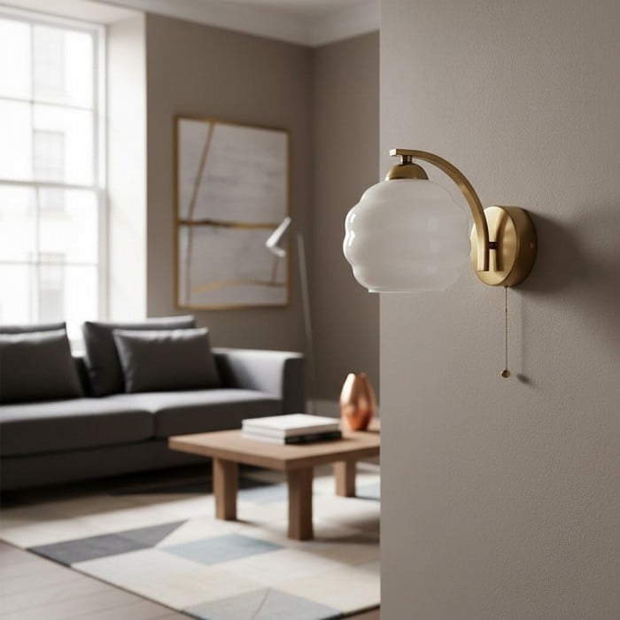 Carvona Bauhaus Milk Glass Wall Sconce | Buy 1 Get 1 Free