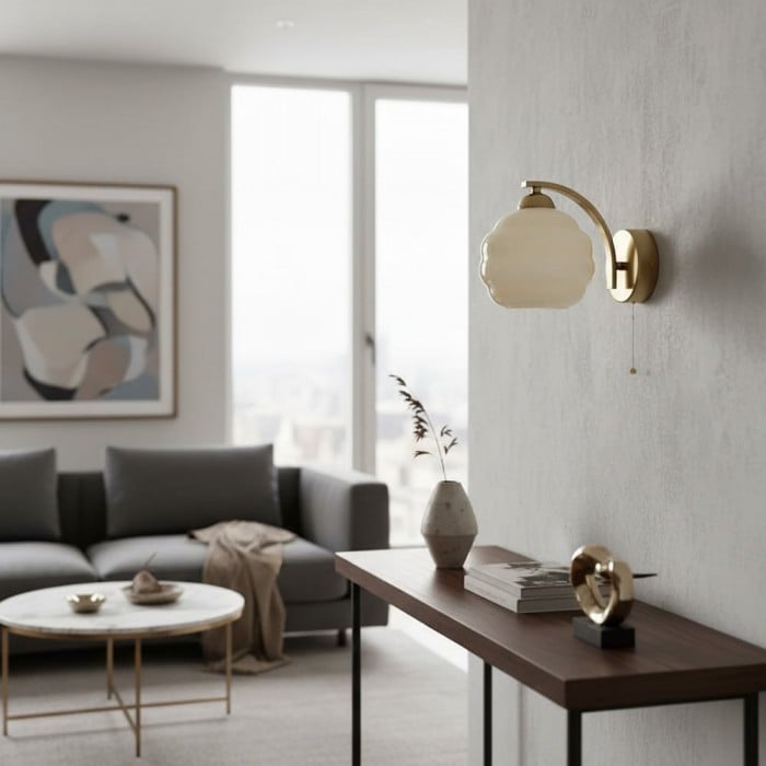 Carvona Bauhaus Milk Glass Wall Sconce | Buy 1 Get 1 Free