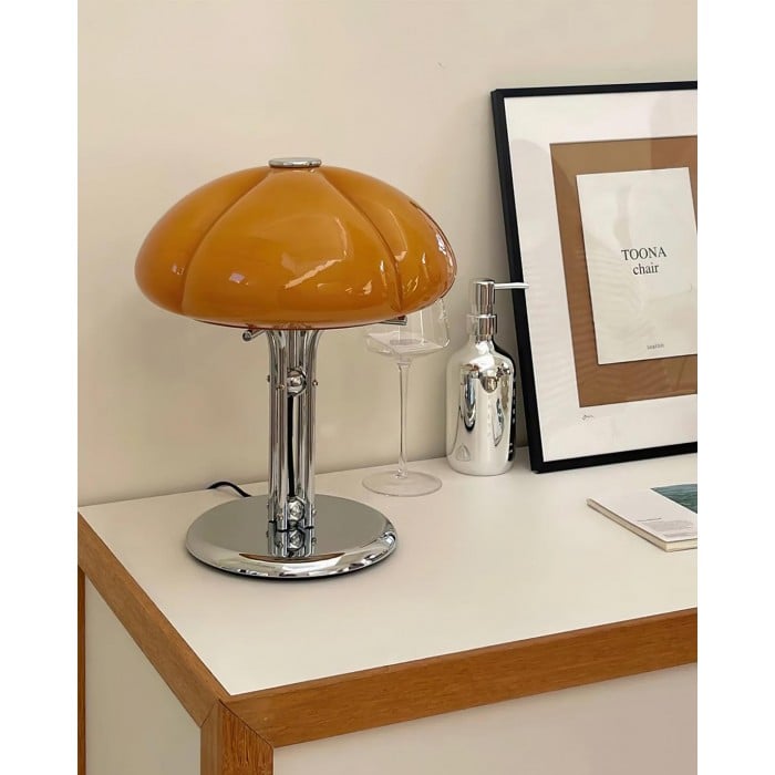 Vintage Bauhaus Mushroom Glass Table Lamp | Buy 1 Get 1 Free