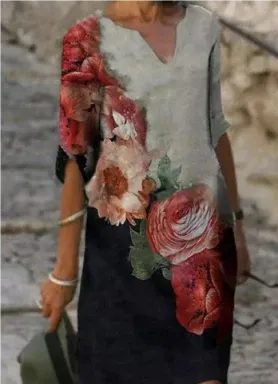 Faye | Summer Dress with Graphic Print